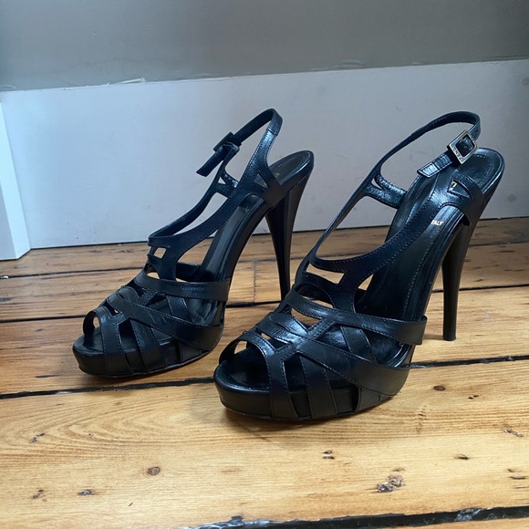 FENDI spuntata cuoietto nero heels sandal black Size 37 - Picture 15 of 16